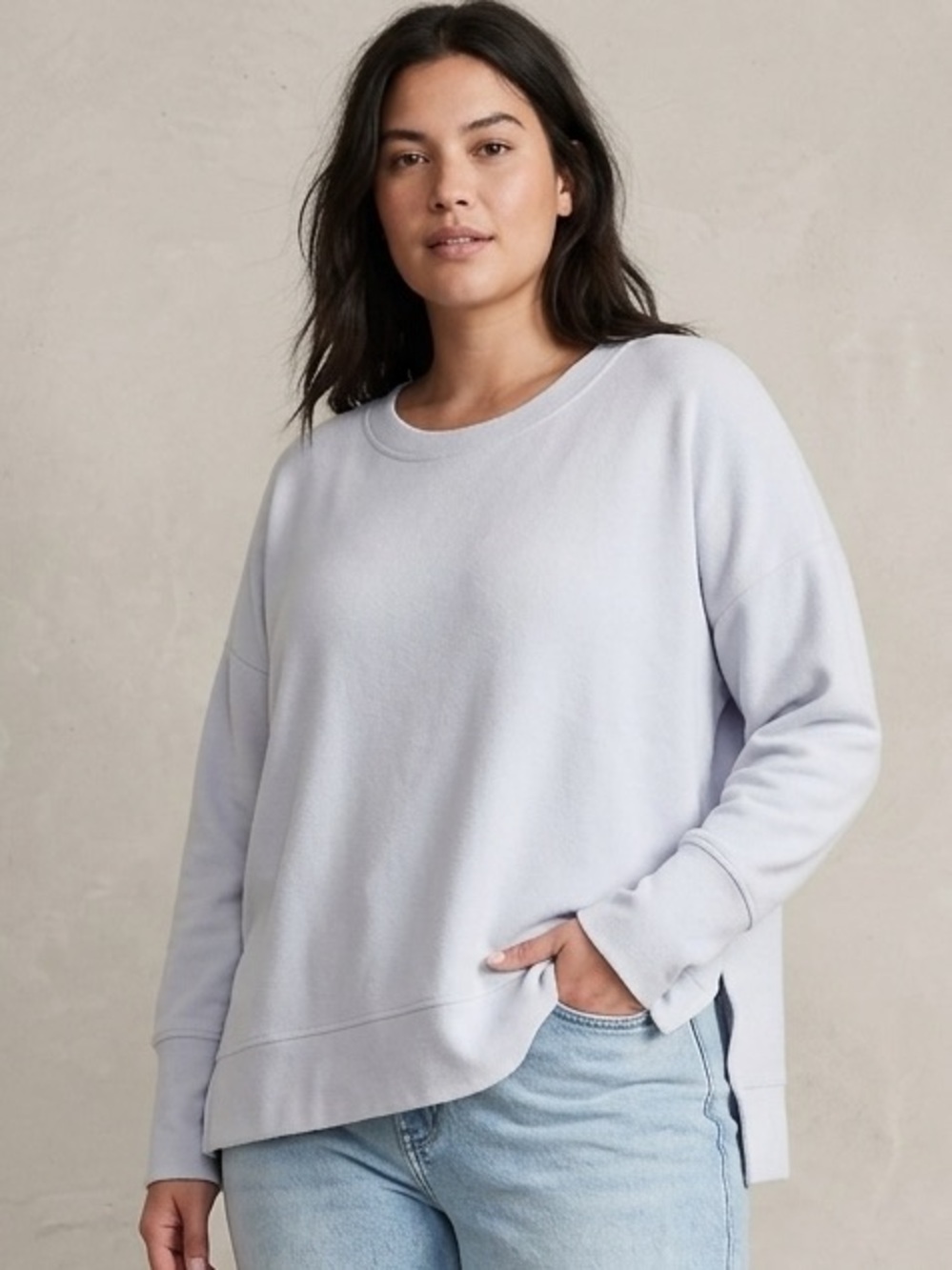 Athleta Sz 1X Coaster Luxe Baby Light Blue Relaxed Casual Lounge Sweater